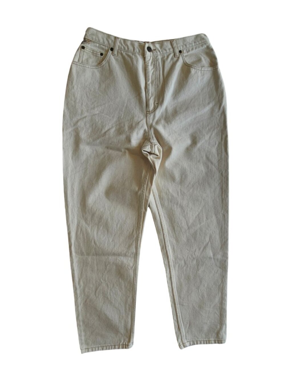 Cherokee Vintage Denim Women’s High Waisted Cream Mom Jeans